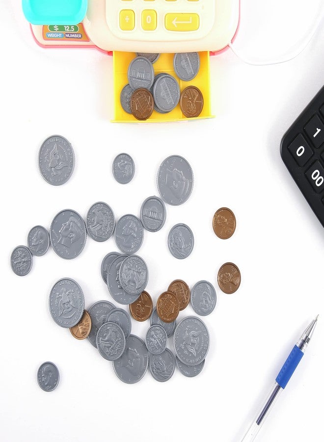 YTYOTO 100 Pcs Fake Coins for Kids Learning, Plastic Play Coins for Teaching, 100 Nickels for Kids Pretend Play Store Or Cash Register - Image 3